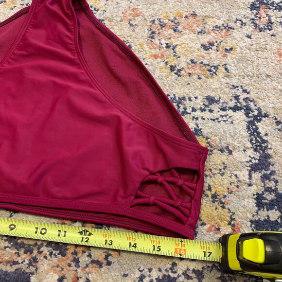 Island Soul Curve Magenta Cutout Plus Size Swim Bikini Bottoms Bathing Suit 1x - Picture 3 of 5